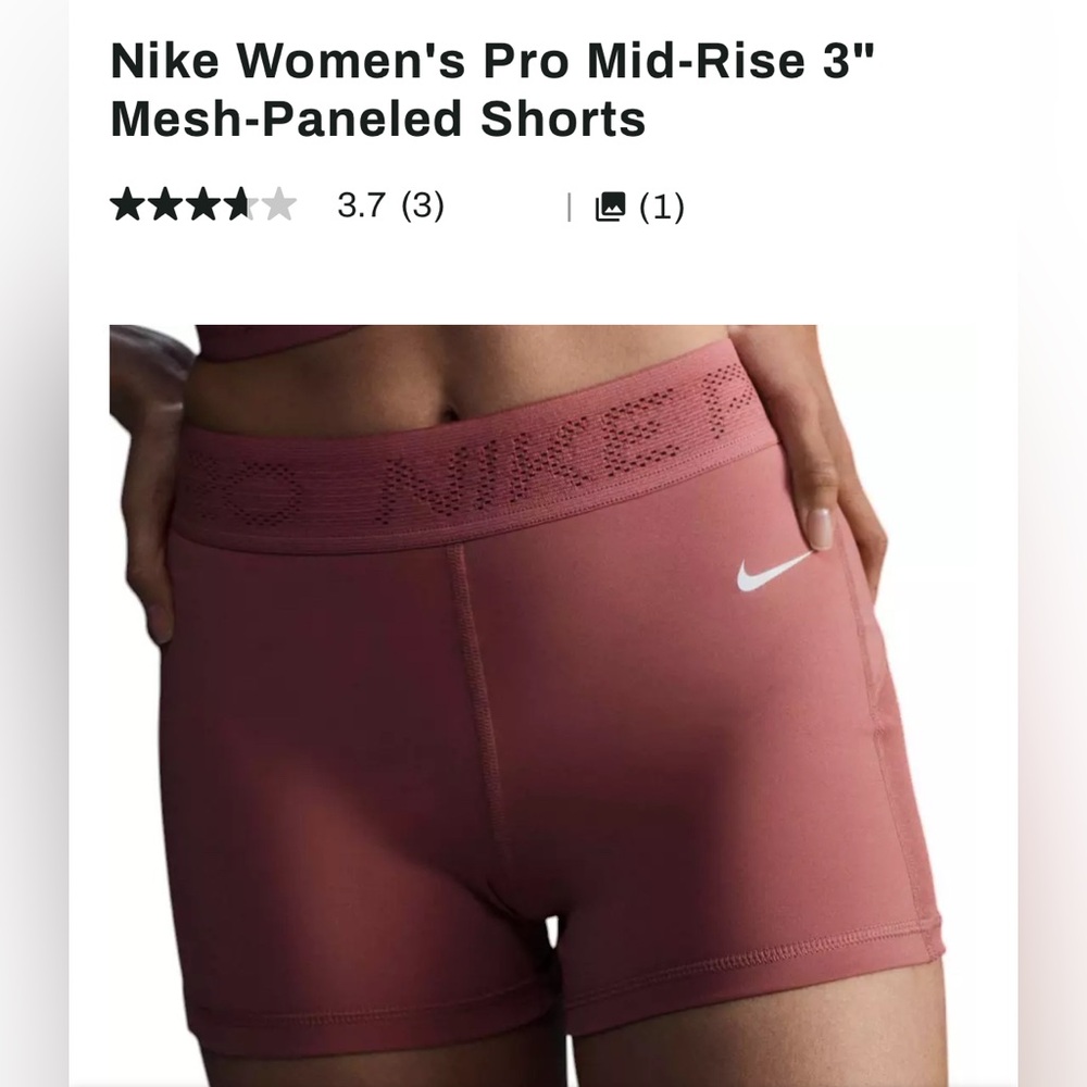 Nike Women's Pro Shorts - Canyon Pink